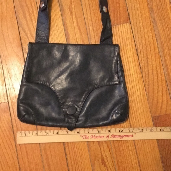 Navy blue leather bag - Picture 7 of 9